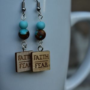 NEW! Earrings! FAITH OVER FEAR